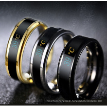 Custom ring fashion smart body temperature measurement ring situation temperature couple titanium steel ring